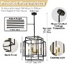 BAOURE 17.32" Black Lantern Tiered Pendant Light Fixture, 4 Light Modern Farmhouse Chandelier, Industrial Chandeliers for Living Room Kitchen Island - 4 of 4
