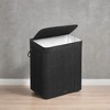 26.4-Gals Laundry Hamper Basket Bamboo Laundry Basket with Lid Removable Machine Washable Laundry Basket, with Handles Ink Black - 2 of 4