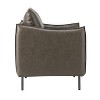 Set of 2 Felix Upholstery Livingroom Vegan Leather Armchair with Metal Legs | KARAT HOME - 3 of 4