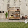 VASIP Outdoor Potting Bench, Wooden Workstation Table with Cabinet for Backyard Garden Supplies - 2 of 4