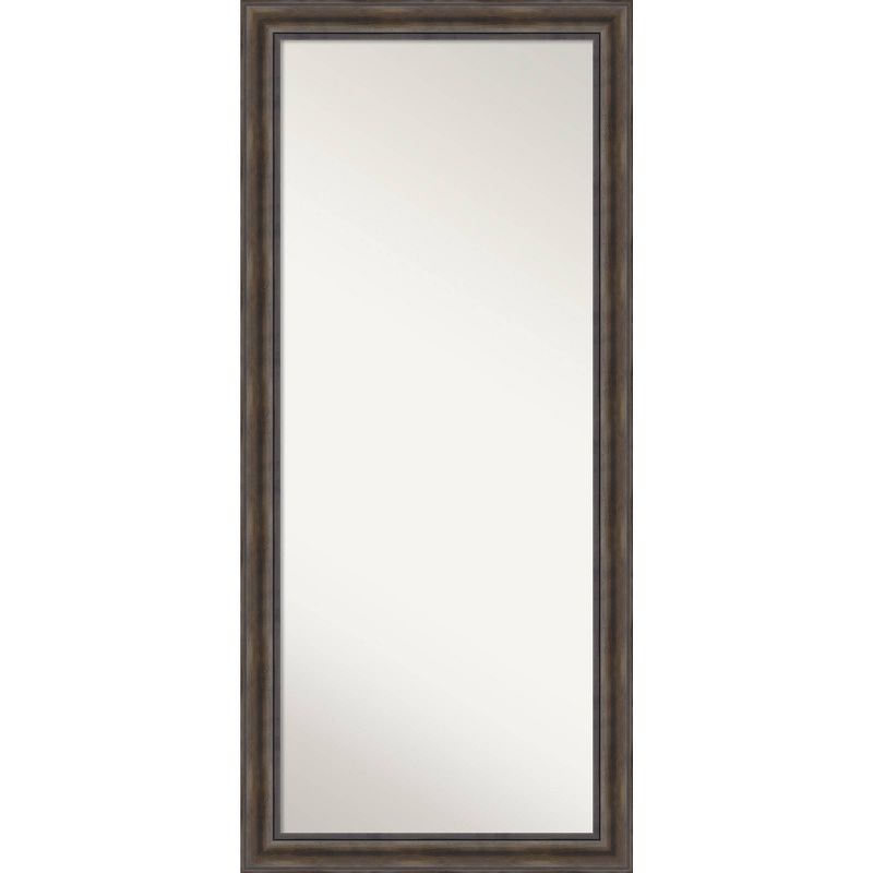 Amanti Art 30&#34;x66&#34; Non-Beveled Full Length Floor Leaner Rustic Pine Brown Wood Framed Mirror, 1 of 8