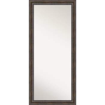 Amanti Art 30"x66" Non-Beveled Full Length Floor Leaner Rustic Pine Brown Wood Framed Mirror