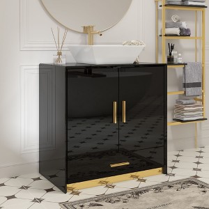 Famapy Freestanding Vanity Cabinet for Bathroom, High-Gloss Design, Storage - 1 of 4