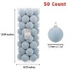 Every Day is Christmas Velvet 50ct 57cm/2.24" Christmas Ornaments, Shatterproof Christmas Tree Ornament Set, Flocking Ball Decorations - 2 of 4