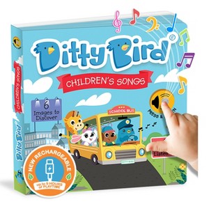 Ditty Bird Children's Songs Interactive Musical Book for Toddlers 1- 3 Nursery Rhymes Musical Books Wheels on the Bus - (Board Book) - 1 of 1