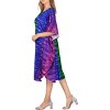 HAPPY BAY Women's Loungewear Summer Dailywear Relaxed Fit Rainbow Stripe Caftan Short Evening Gown 2X-3X Multicolored Stripe - 2 of 4