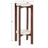 Kate and Laurel Moxley Square Wood Tea Table, 12x12x24, Walnut Brown - 2 of 4
