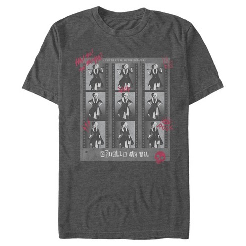 Men's Cruella Photo Negatives T-shirt - Charcoal Heather - Large : Target