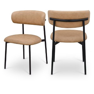 Meridian Furniture,Lupita Vegan Leather Dining Chair, Set of 2 - 1 of 4