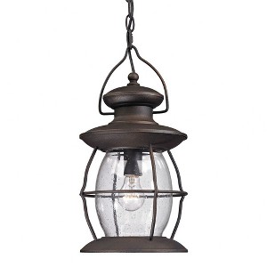 Elk Home Village Lantern 1 - Light Pendant in  Weathered Charcoal - 1 of 3