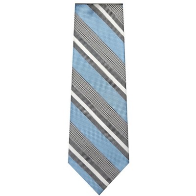 Thedappertie Men's Blue, White And Black Stripes Necktie With Hanky ...