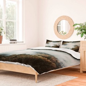 Deny Designs King Luke Gram Forest Layers Duvet Cover and Pillow Sham Green - 1 of 4