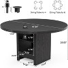 Tribesigns 47“ Round Dining Table with Storage, Modern Wood Dinner Table for 4-6, for Dining Room, Living Room, 220 lb Weight Capacity,Black - 2 of 4