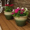 Sunnydaze Chalet Outdoor/Indoor High-Fired Glazed UV- and Frost-Resistant Ceramic Planters with Drainage Holes - 2-Pack - 4 of 4