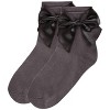 Memoi Girls' Silky Side Bow Anklet Socks - 3 of 4
