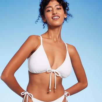 Women's Smocked Bralette Bikini Top - Wild Fable™ White D/dd Cup : Target