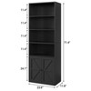 71.4" Tall Farmhouse 6-Shelf Wooden Bookcase with Doors, Industrial Display Storage for Bedroom, Living Room & Office - 4 of 4