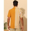 INSPIRE CHIC Men's Striped Patchwork Short Sleeved Color Block Summer Beach Shirt - 3 of 4