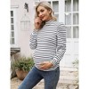 KOJOOIN Women's Knit Ribbed Maternity Ruched Tunic Pullover Sweater - 2 of 4