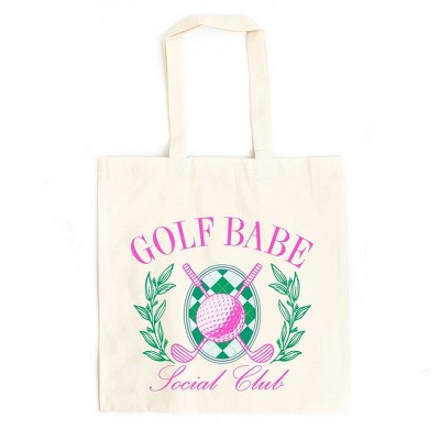 City Creek Prints Golf Babe Canvas Tote Bag - 15x16 - Natural