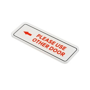 Unique Bargains Acrylic Self-Adhesive Decor Please Use Other Door Left Arrow Sign - 1 of 4