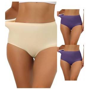 Allegra K Women's Elastic High-Waisted Unlined Breathable No-Show Hipster Underwear Multicolored - 1 of 4