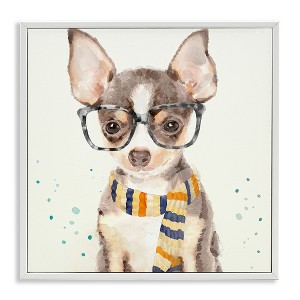 Stupell Industries Hipster Chihuahua Puppy Watercolor, 12" x 12" - 1 of 4