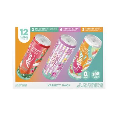 Alani Nu Variety Pack Energy Drink ( Cotton Candy, Strawberry Sunrise, Sherbet Swirl) - 12pk/12 fl oz Cans