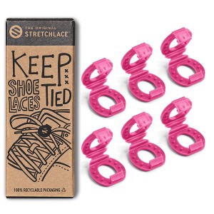 The Original Stretchlace Shoelace Knot Clips – Pink Shoe Lace Bow Holder Accessory (3 Pair) - 1 of 4