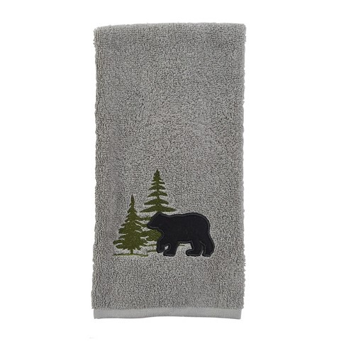 Park Designs Bear Hand Towel - Gray
