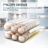 Automatic Rolling Egg Storage Container for Refrigerator, 2-Layer Large Capacity Organizer with Clear Lid - 4 of 4