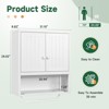 Mlezan  Bathroom Cabinet: 2 Doors, Towel Rack, Wall-Mounted Storage for Bathroom or Laundry. Over-Toilet Design, Compact and Functional. - 3 of 4