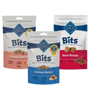 Blue Buffalo Bits Soft Dog Treats Variety Pack, 4oz each (Salmon, Chicken, and Beef) - 1 of 4