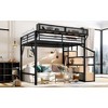 ORRD Queen Loft Bed with Storage Stairs & Built-in Wardrobe, Metal Bed Frame with USB Ports, LED Lights and Shelves, Noise-Reduced - 4 of 4