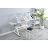 Gulches White Adjustable Tempered Glass Drafting Table with Chair 0 75 Degree - 4 of 4