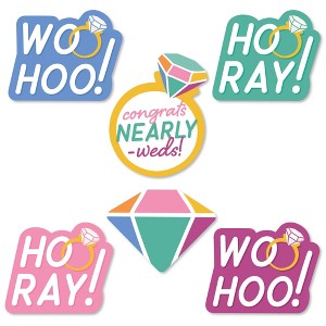Big Dot of Happiness Just Engaged - Colorful - DIY Shaped Engagement Party Cut-Outs - 24 Count - 1 of 4