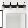 DORESshop 33.5 in. 4-Light Black Farmhouse Bathroom Light,Industrial Metal Wall Sconce with Clear Glass Shade for Corridor Hallway - 3 of 4