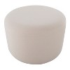 Large Round Pouf in Knitted Beige Fabric by LumiSource - 2 of 4