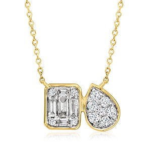 Ross-Simons 0.33 ct. t.w. Lab-Grown Diamond Toi Et Moi Necklace in 14kt Yellow Gold - 1 of 4