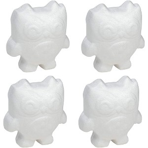 Genie Crafts 4 Pack Polystyrene Foam Owl, Painting Activity for Kids, DIY Toy Figurine, Arts & Crafts Supplies for School Project, 5.5 inches - 1 of 4