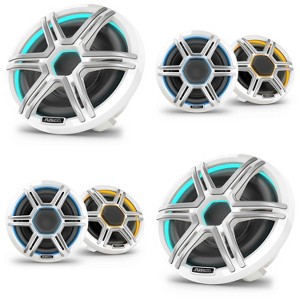 Garmin Fusion 2 Pairs Apollo AP-FL65SPW 6.5" LED Marine Speakers Sport Grills, White, Pair with 2 Garmin Fusion Apollo AP-SL10SPW 10" LED Marine Su... - 1 of 4