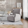 Flash Furniture Omma Swivel Glider Rocker Recliner Chair, Manual 360 Degree Swivel Wingback Recliner Perfect for Living Room, Bedroom, or Nursery - 2 of 4