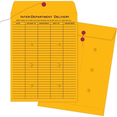 Business Source Inter-Dept Envelopes Str/Button 32lb 10"x13" 100/BX BKFT 04545