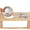 FURNIinspire Dog Bowl Stand,Bamboo Raised Dog Bowl Dog Food Bowl Stand for Medium Sized Dogs,22"*11"*15" - 4 of 4