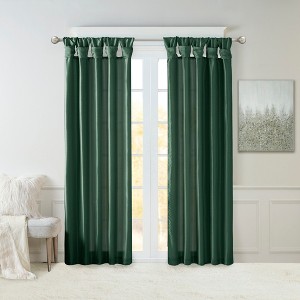 VYNXARIA 50x84" Twist Tab Total Blackout Window Curtain Panel - Green Shade(Only 1 Pc Panel) - 1 of 4