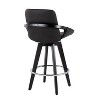 Set of 2 Cosmo PU Leather/Metal/Wood Counter Height Barstools Black - LumiSource - 4 of 4