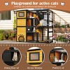 SEVOBAL Large Cat Catio 4 Tiers Cat Enclosure Outdoor Cat House Weatherproof Window Multi Cats Platforms Pet Crate Pet House, Brown, 77.25"*36"*70" - 3 of 4
