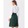 INSPIRE CHIC Women's High Waist Elastic Back A-Line Belted Corduroy Midi Skirt with Pockets - 4 of 4