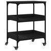 vidaXL Kitchen Trolley Black 23.6 in.x16.1 in.x31.7 in. Engineered Wood - 2 of 4