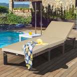 Costway Outdoor Rattan Lounge Chair Chaise Recliner Adjustable Cushioned Patio